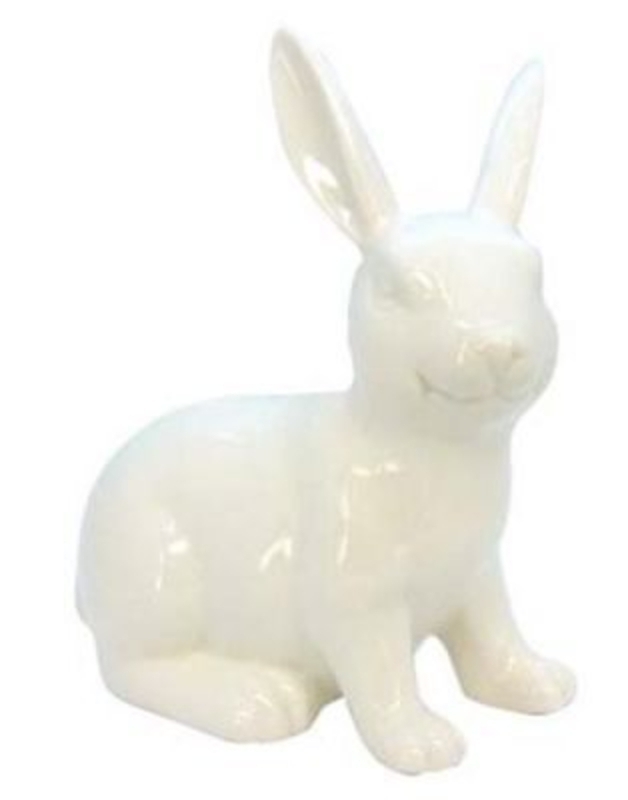 Rabbit Bunny Money Box Gisela Graham. White ceramic bunny rabbit money box. Would make a great alternative Easter Gift for those who are off the chocolates. Size 15x8x17.5cm